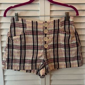Trf Collection Zara Button Up Shorts- Multi Plaid